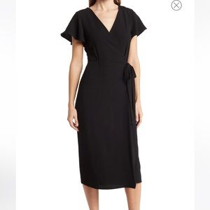 Crepe Midi Wrap Dress